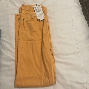 Zara orange wide leg jeans